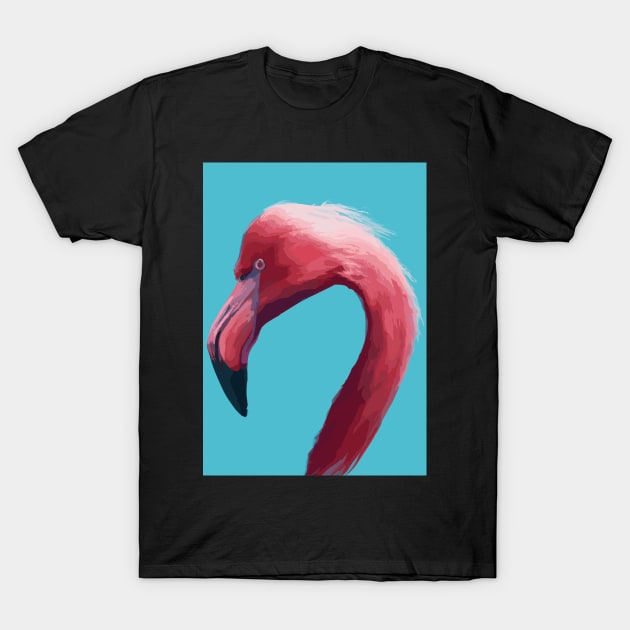 Flamingo Head T-Shirt by maxcode